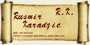 Rusmir Karadžić vizit kartica